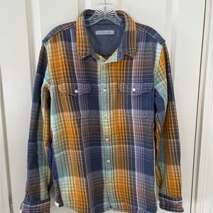 Outerknown Blanket Shirt in Mustard and Teal